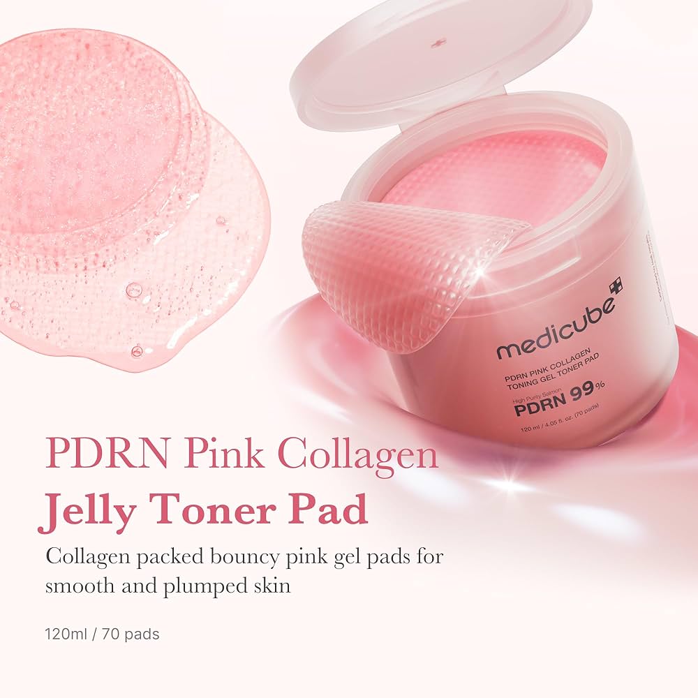 Medicube Pink Pdrn Collagen Toning Gel Toner Pad (70 pads)
