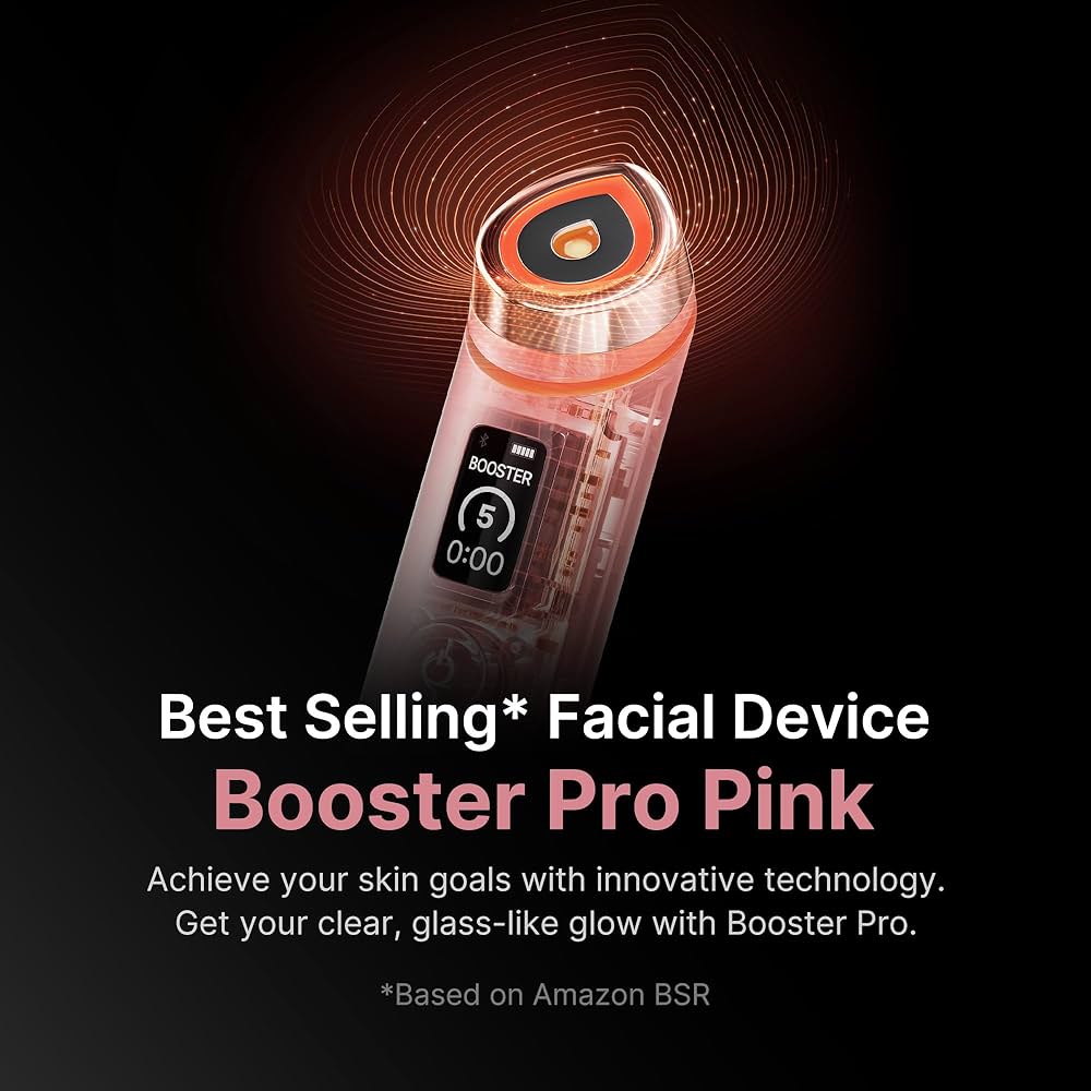 medicube Booster Pro | 6-in-1 Real Glass Glow Beauty Massager (Pink)